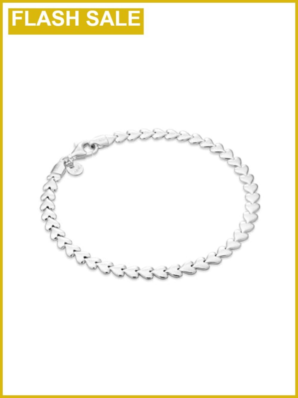 Dainty 925 Sterling Silver Italian Heart Link Tennis Bracelet